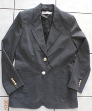 NWOT ZARA WOMAN LONGLINE STRAIGHT BLAZER JACKET Gold Buttons Sz M Gray H669