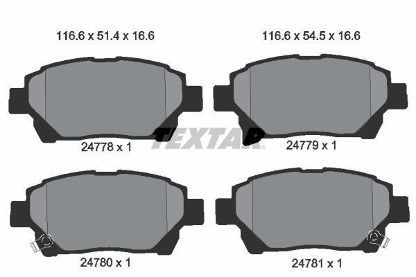 Bremsbelagsatz Scheibenbremse Vorne Textar 2477801 FüR Aston Martin Toyota-image