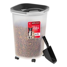 Dog Food Storage Container, Up to 25 lbs, Black, Made in USA
