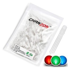 CHANZON 100 pcs 5mm RGB Multicolor Diffused LED Diode Lights Common Cathode