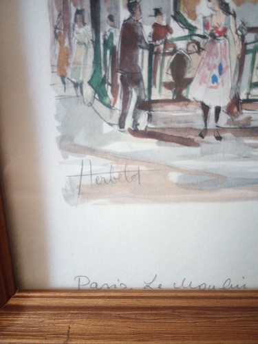 Franz HERBELOT Signed+numbered 9/949 Lithograph 'Paris- Le Moulin Rouge ' Framed - Picture 4 of 13