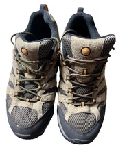 MERRELL Moab 2 Mid Men’s Waterproof Hiking Boots Size 11 Earth Brown Read