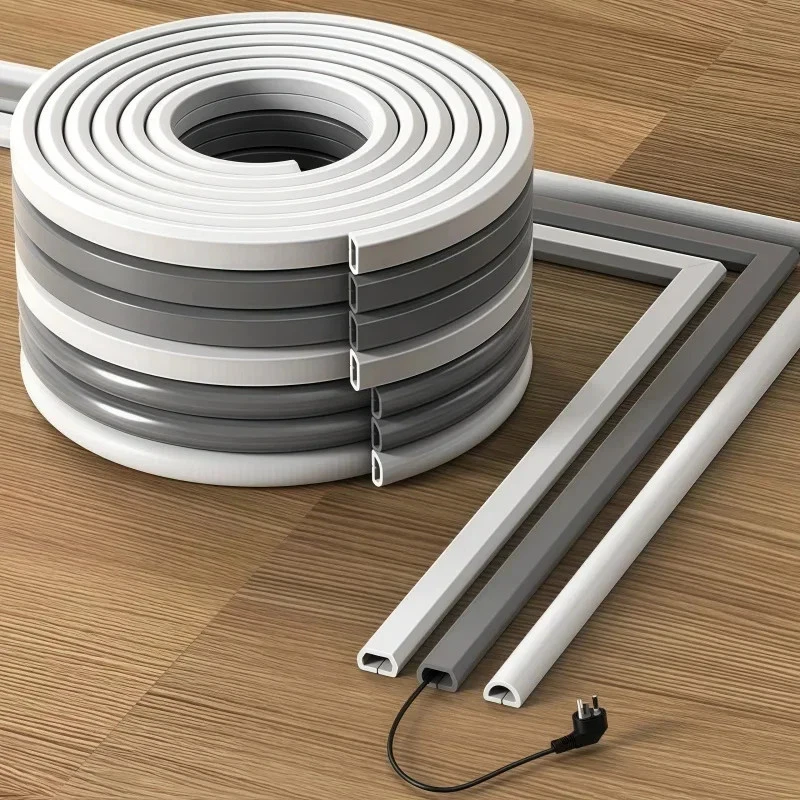 5/3M PVC Floor Cord Cover Sheaths Flexible Electrical Conduit Cable Protectors - Image 4 of 4