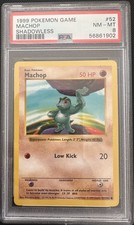 1999 Pokemon Game  52/102 Machop Shadowless PSA 8