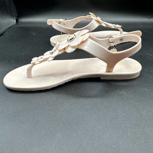COACH Tea Rose Size 6 B Peony Pink Jelly Thong Flat Sandals Womens - Picture 8 of 16