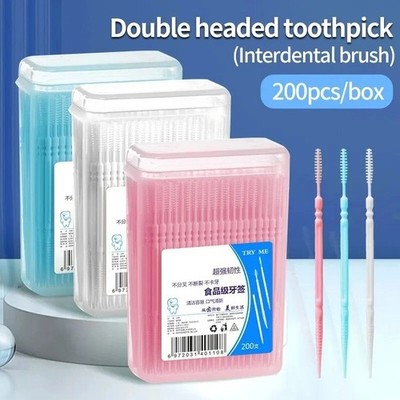 200 Interdental Sticks Zahnseide Zähne Zahnstocher Mundpflege Saubere Bürste