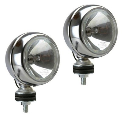 Chrome 4'' Round Off-Road Light W/Mounting Post - H3 55W, Pair
