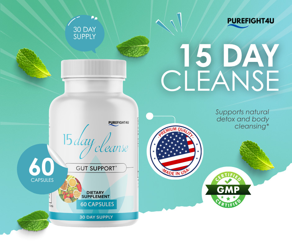 15 Day Cleanse Supplement Support for Cleansing and Gut Detox - 6 Bottles