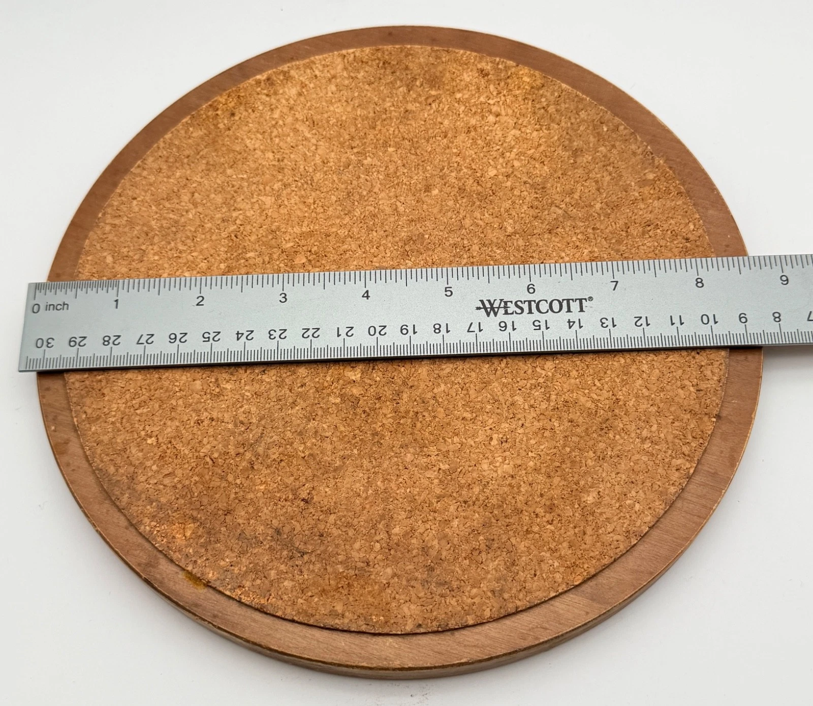 Vintage Round Standard Specialty Japan MCM Wood Cork Board Trivets Set of 3 image 3