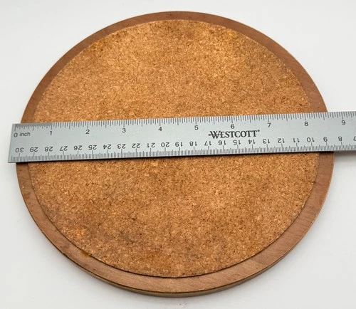 Vintage Round Standard Specialty Japan MCM Wood Cork Board Trivets Set of 3 image 3