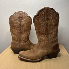 Ariat Cowboy Boots 5.5 B Women's/ 4 Kids Square Toe Brown Legend Cowgirl Rodeo