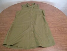 GUESS OLIVE GREEN BUTTON FRONT SLEEVELESS DRESS SIZE XL