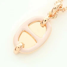 HERMES Cha ne d Ancre Mini Maillon Necklace Jewelry GP (Gold Plated) Gold Used