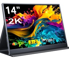 Portable Monitor, 14 inch 3:2 QHD IPS Laptop Display, Dual USB C HDMI Laptop ...