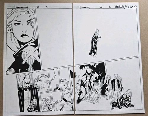 UNCANNY X-MEN #4 pg 6 Original Comic Art Chris Bachalo EMMA FROST DPS MCU SDCC