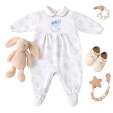 Vintage Baby Dior Footed Romper   Circus Clown Print   Size Large 18  23 lbs 