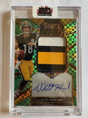 WILL HOWARD Rookie Patch Autograph 2025 Panini Select GREEN Prizm AUTO #'d 3/5!!
