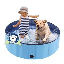 Foldable Dog Pool, Portable Pet Bath Tub and Kiddie Swimming Pool, Collapsible