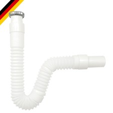 Flexibler Abflussschlauch Kunststoff 30-85cm, Geruchsverschluss, einfache Ins...