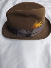 Vintage Dobbs Fifth Avenue Brown Felt Fedora Hat - Size 7 Long Oval