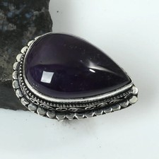 Amethyst Gemstone Handmade Antique Design Ring Jewelry US Size-6.25 AR 18523