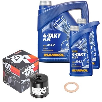 K&N Ölfilter Set MNOL 10W40 6L für Triumph Rocket 2300 III Clas. C23XB, Bj. 2007