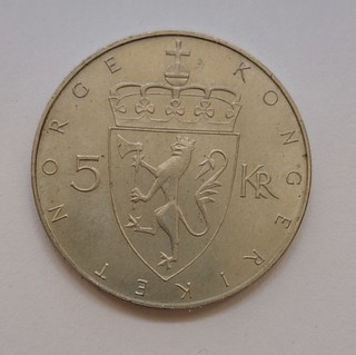 Norvege Norge 5 kr 1975 (Kronemynt i 100 år)