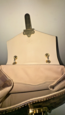 Louis Vuitton Damier Ebene Clapton Cream Leather / Canvas  display picture 1
