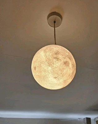 3D White Moon Ceiling Light Shade