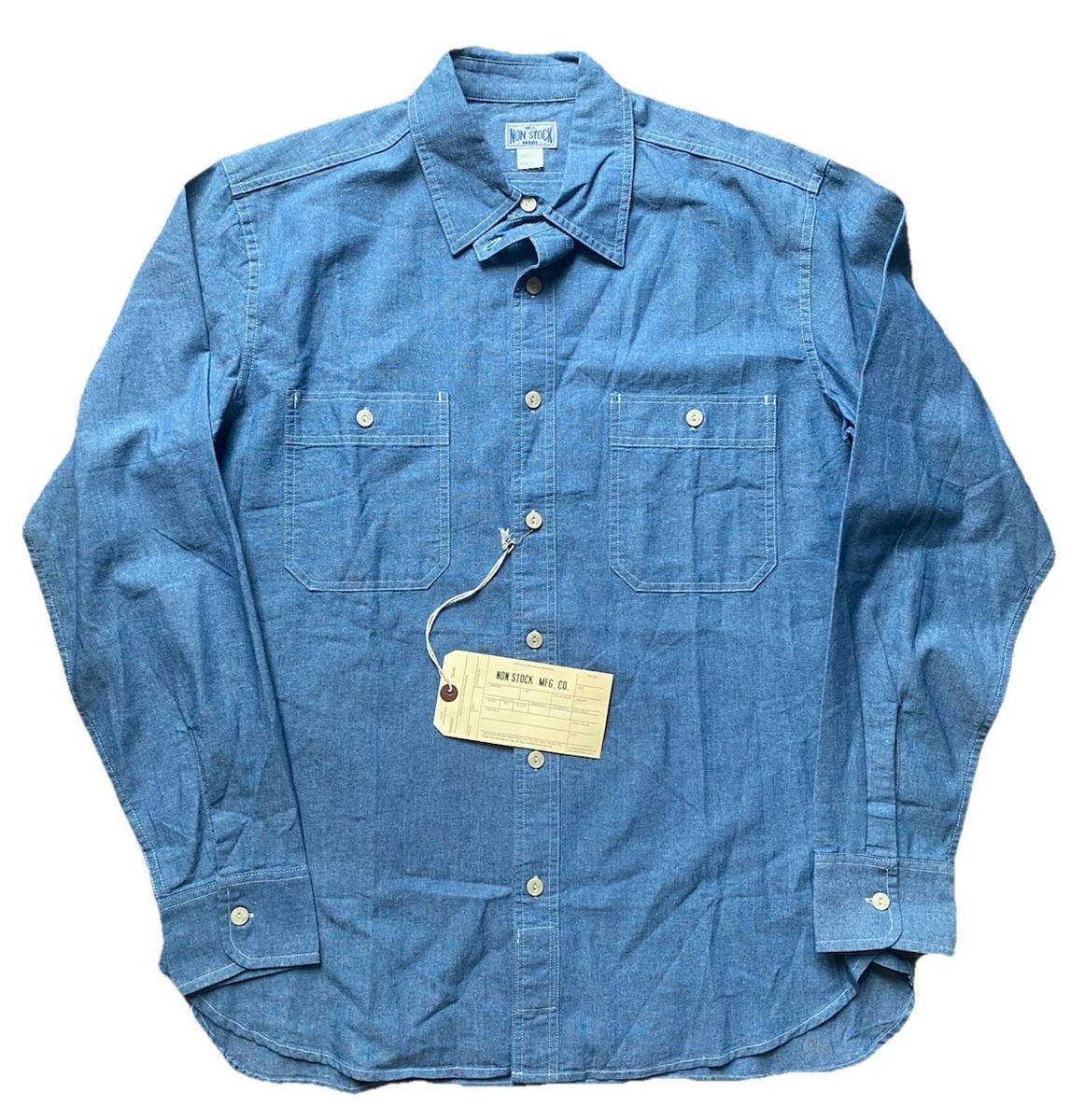 NWT Bronson Blue denim Chambray Work Shirt L Non Stock Mfg. Co