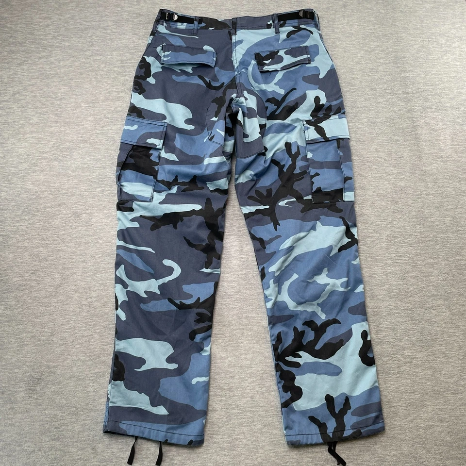 Pantalones cargo Rothco BDU para hombre medianos regulares azules camuflados tácticos militares-32 EE. UU. Foto 2 de 4
