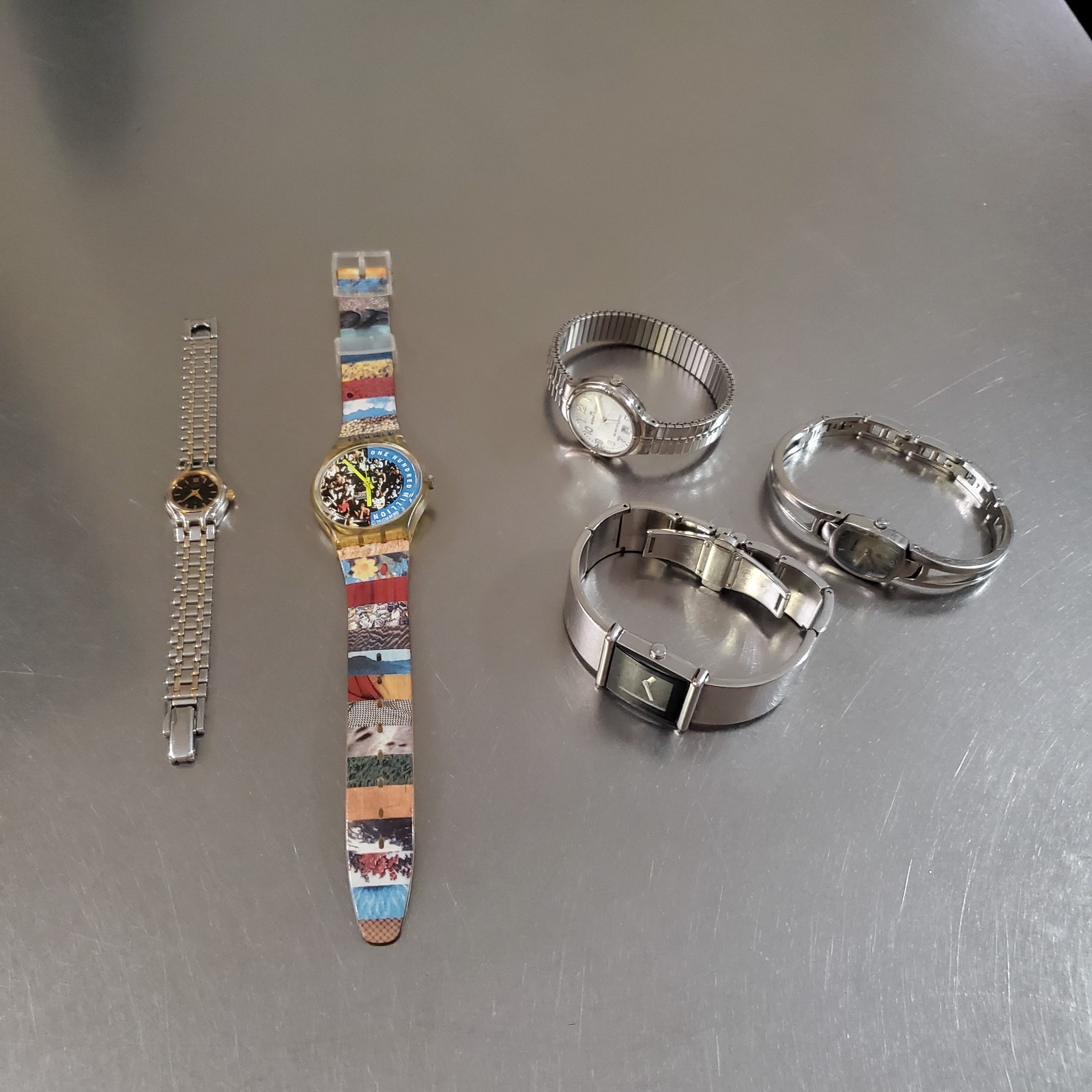 Swatch, Anne Klein, Seiko, F2 5: Citizen Watch Eco-Drive, Fossil Of Vintage Lot - vintagewatches.pk