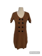 Soft Surroundings Wool Blend City Knit Cardigan Tunic Sweater Tan Brown Size M