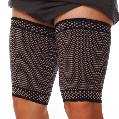 Copper Thigh High Compression Sleeve Leg Quad Hamstring Support Sports Men Women - Picture 10 of 13