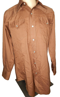 vtg 70s H Bar C California Ranchwear Pearl Snap Western Shirt men's 16 32 Large