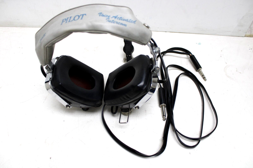 Audio Com Pilot Voice Activated Intercom Headphones Headset w/Mic-AS IS #T42