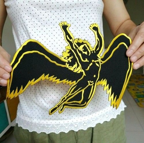 Led Zeppelin Band Music Logo Rock Wing Man Badge Embroidered Iron on Sew Patch - Picture 4 of 6