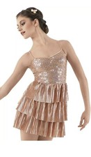 Dance Costume Weissman 8511 Medium Adult Champagne Lyrical Modern Contemporary