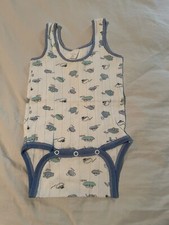 Vintage Gerber Infant Sleeveless Onesie Blue Boats Size Medium 19-26 lbs