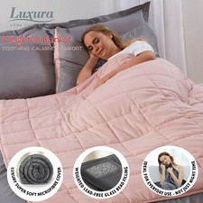 Weighted Blanket, Anxiety Relief, Sensory Sleep, Kids & Adults, Blush Grey Pink