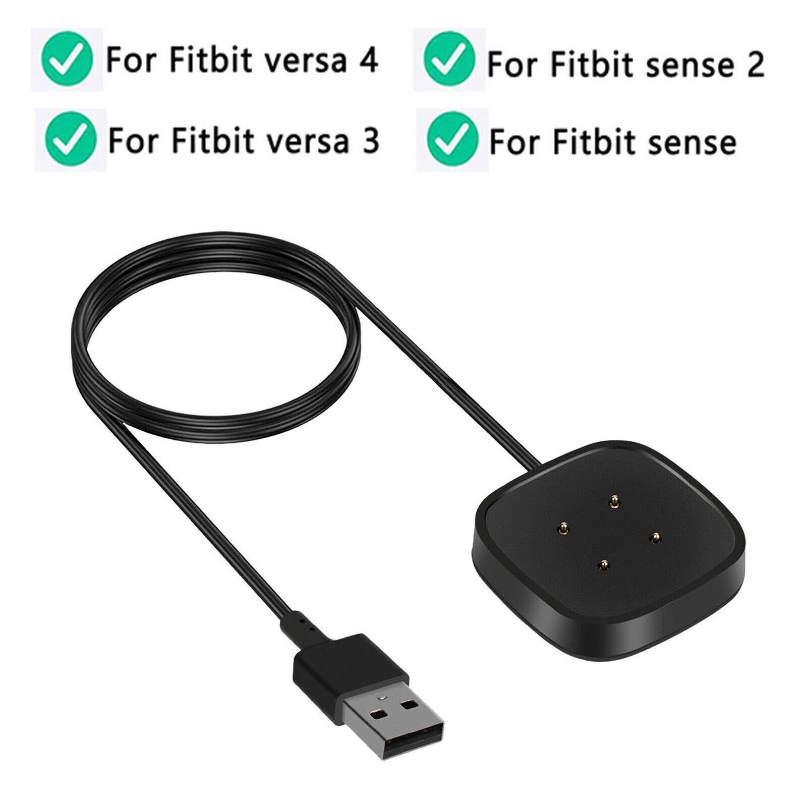 Lot of USB Charging Dock Fast Cable Charger For Fitbit Versa 4 3 Sense 2 Watch