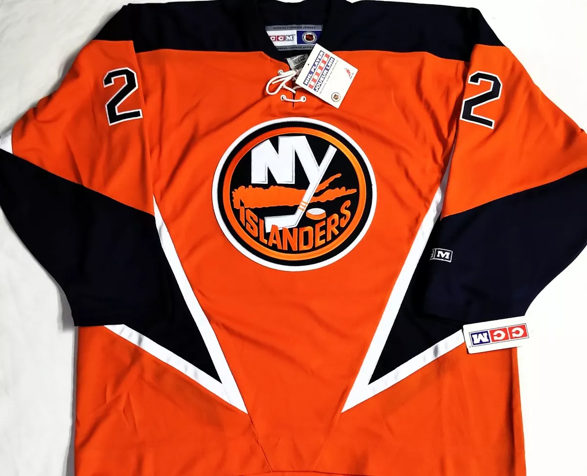 VINTAGE-NWT-XL MIKE BOSSY ORANGE 3RD NY ISLANDERS CCM NHL LICENSED HOCKEY  JERSEY