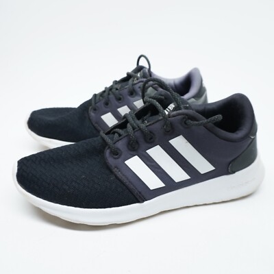VGC! Adidas Womens Sz 6 Cloudfoam QT Racer Lace Up Shoes Black Sneakers