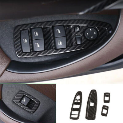 For BMW X2 2021 ABS Carbon Fiber Style Window Lock Lift Panel Trim Frame 4PCS