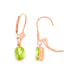 14kt Rose Gold 1 63ctw 5 X 7 Mm Oval Natural Peridot Leverback Image Is Loading 14kt Rose Gold 1 63ctw 5 X 7