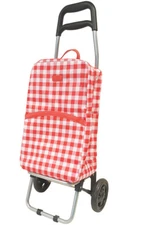 Sachi Shopping Trolley - Rolling Cart With Removable, Insulated Bag | Gingham
