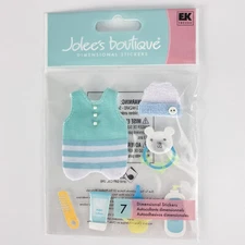 Jolee's Boutique Baby Boy Bottle Clothes Comb Scrapbooking Stickers