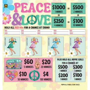 "Peace & Love" Seal Game  Collectible  Tickets Permitted for Sale Local Law