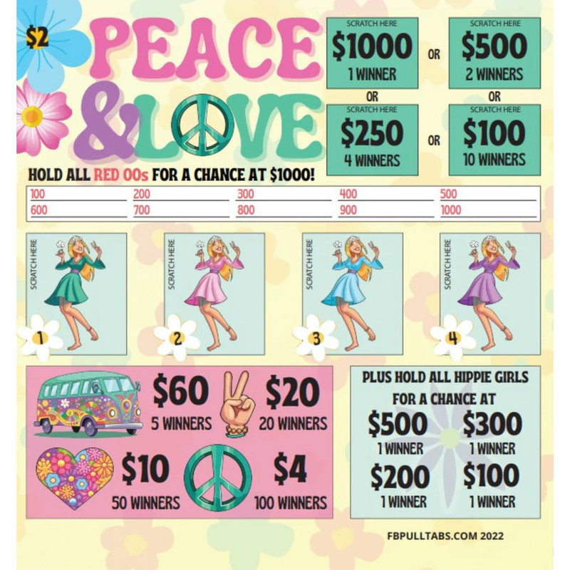 "Peace & Love" Seal Game  Collectible  Tickets Permitted for Sale Local Law