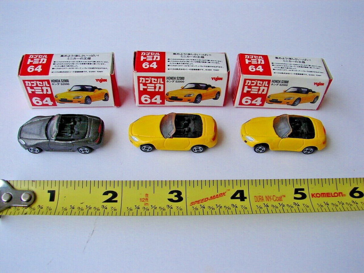 LOT OF 3 Tomy Tomica Yujin Capsule Micro #64 Honda S2000 W/BOX